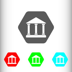 Government sign icon, vector illustration. Flat design style