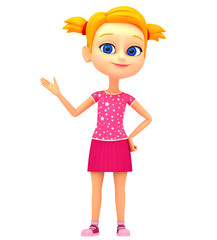 3d rendered illustration. Girl isolated on white background hand