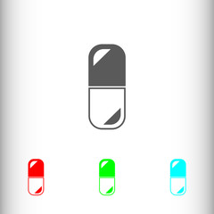 Medical drug, pill sign icon, vector illustration. Flat design s