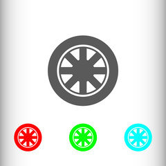 Auto rim sign icon, vector illustration. Flat design style for w