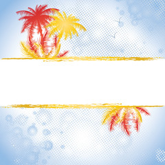 Fototapeta na wymiar Summer banner with palms, vector illustration