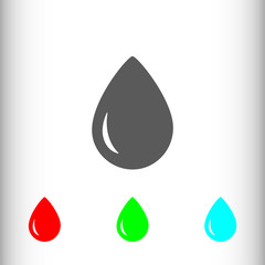 Water drop sign icon, vector illustration. Flat design style for