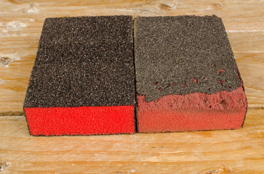 New and used sandpaper