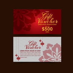 Chinese New Year Gift Voucher design template