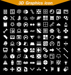 3d graphics icon set