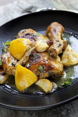 Roast Chicken with Lemon Garlic and Thyme