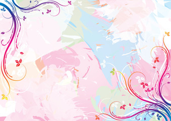 Fototapeta na wymiar Watercolor floral background, vector illustration