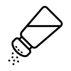 Salt shaker seasoning line icon for food apps and websites