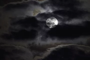 Foto auf Acrylglas Full Moon at Cloudy Night © flysnow