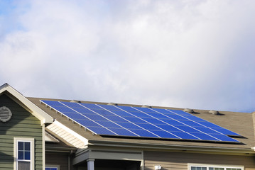 Fototapeta premium solar panel installed on the roof