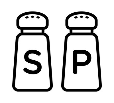 Salt And Pepper Condiment Shakers Line Icon For Food Apps And Websites