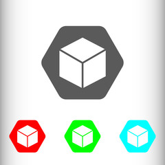 Cube sign icon, vector illustration. Flat design style for web a