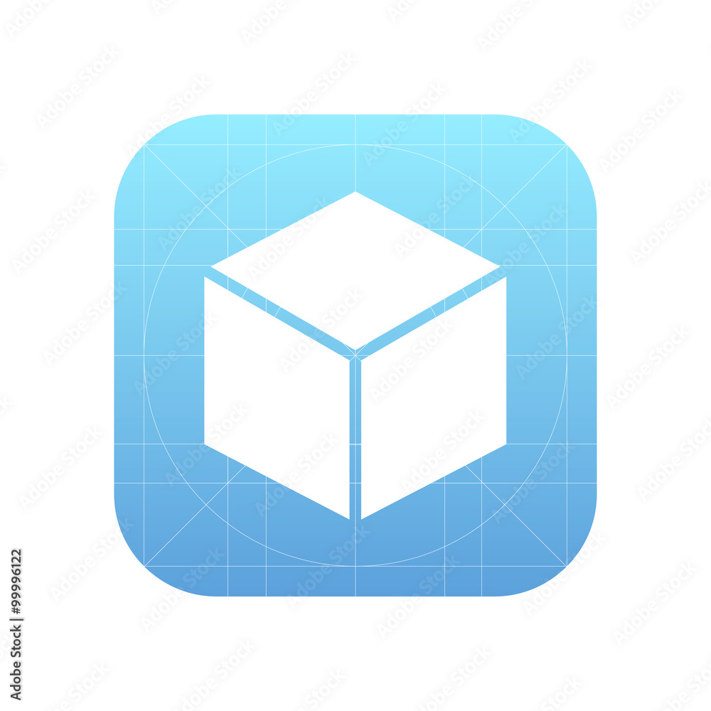 Aufkleber cube sign icon, vector illustration. flat design style for web a
