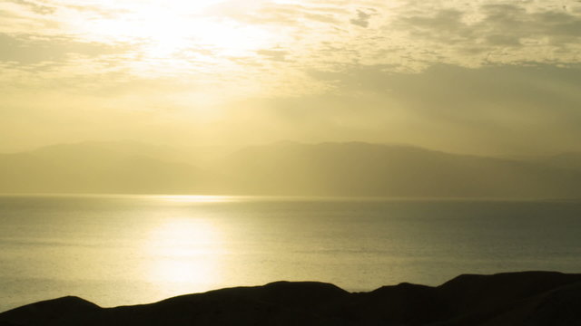 Royalty Free Stock Video Footage of dawn at the Dead Sea shot in Israel at 4k with Red.