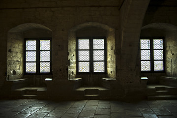 Fototapeta na wymiar Castle Interior Windows
