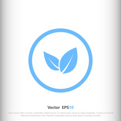 Leaf sign icon, vector illustration. Flat design style for web a