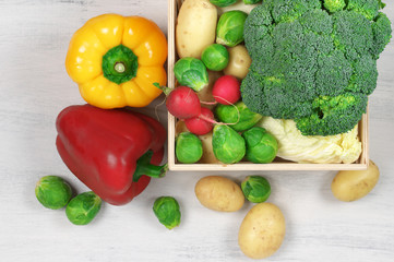 Various vegetables in box