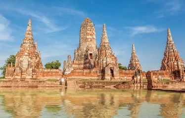 Crédence de cuisine en verre imprimé Monument temple de Wat Chai Watthanaram, Ayutthaya, Thaïlande