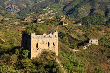 In autumn, the Great Wall of China