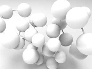 3d rendered white molecule 