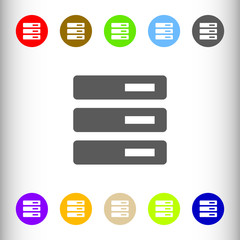 Data server sign icon, vector illustration. Flat design style fo