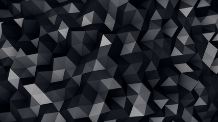 black polygonal surface 3D render