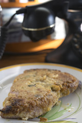 breaded and fried tuna steak