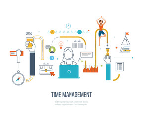 Time management concept planning, organization, working time