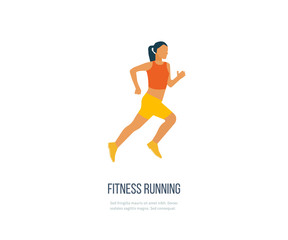 Running woman. Healthy lifestyle and fitness concept. 