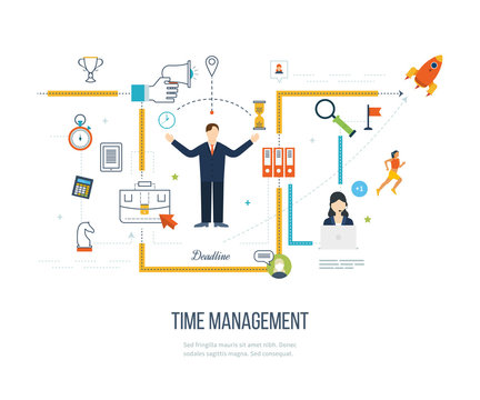 Time management concept planning, organization, working time