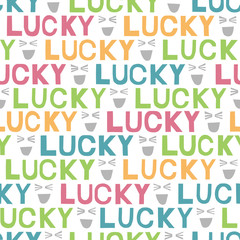 Seamless pattern lucky & smile ラッキースマイルのパターン