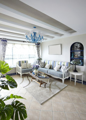 Mediterranean-style living room interiors
