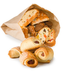 Isolated image of delicious cookies on a white background
