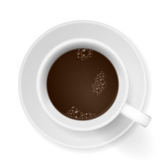 kaffeetasse mit untersetzer von oben III