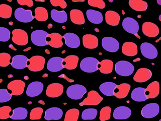 red, black, purple, abstract, polka dots, graphic