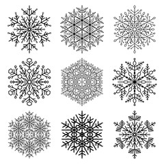 Set of Vector Snowflakes