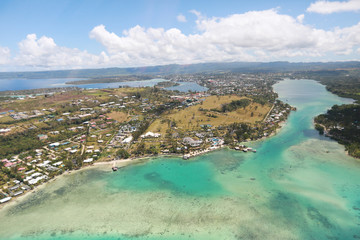 Aerial view of a coastline
