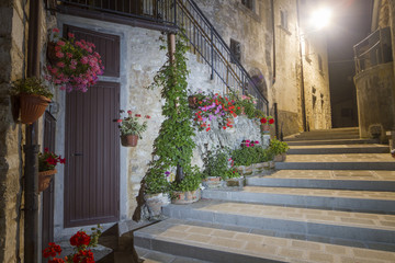 the village of Castelluccio di Norcia at night