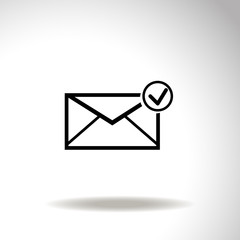 Selected mail vector icon.