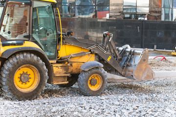 wheel loader excavator working