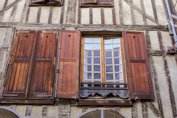 The window of the old wooden