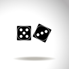 Dice sign. Casino game symbol. Vector icon.