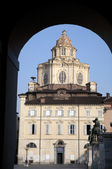 Fototapeta na wymiar St Lorenzo Church on the Castello Square, Turin, Italy