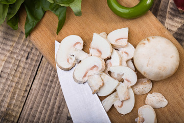 Sliced champignons