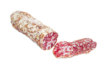 Salami on a light background