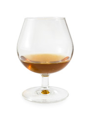 Isolated image of a glass of cognac on a white background