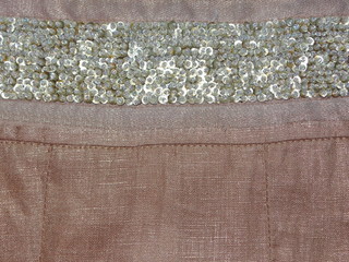 золотая ткань с вышивкой бисером 