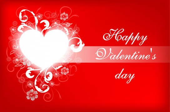 Happy Valentines Day Card Design. 14 February. I Love You. Vector Blurred Soft Background.