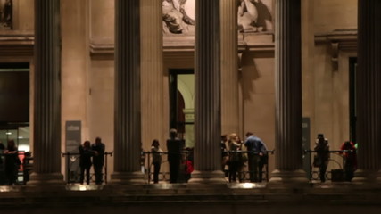 National Gallery entrance in the evening