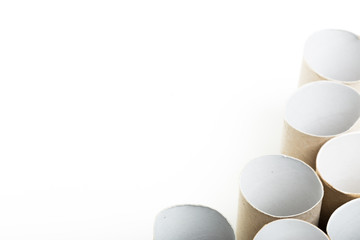 Empty toilet paper rolls